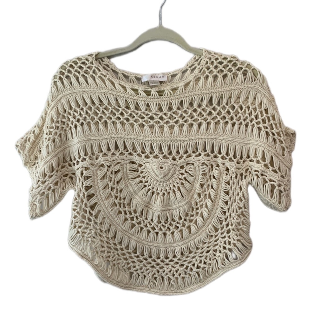 Kenar Sheer Crochet Boho Top